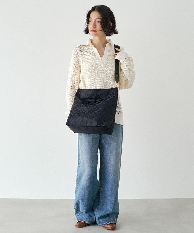russet ナイロンジャガード2WAYショルダーバッグ(CE-1622) Black/Navy