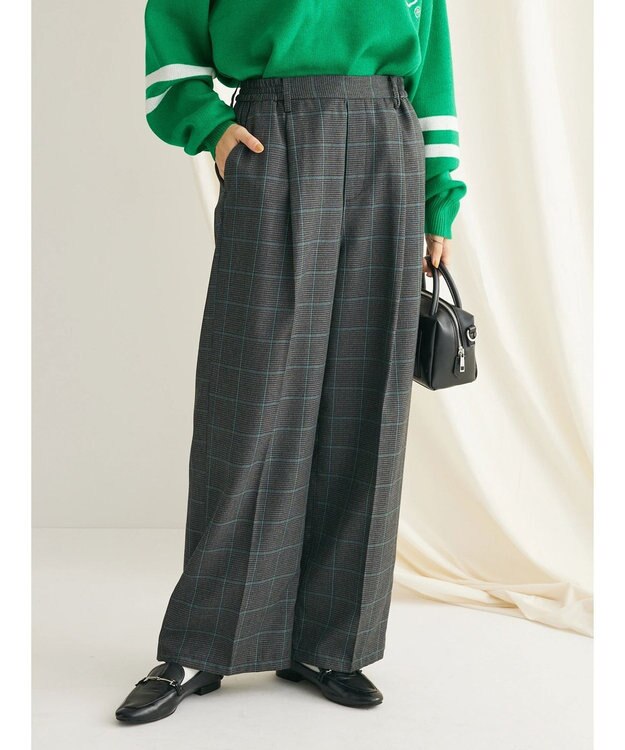 CRAFT STANDARD BOUTIQUE センタープレスチェックパンツ Check Black