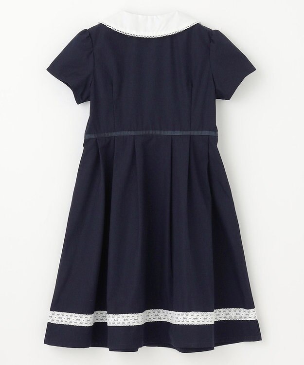 ANY KIDS 襟付き 半袖 ワンピース ネイビー