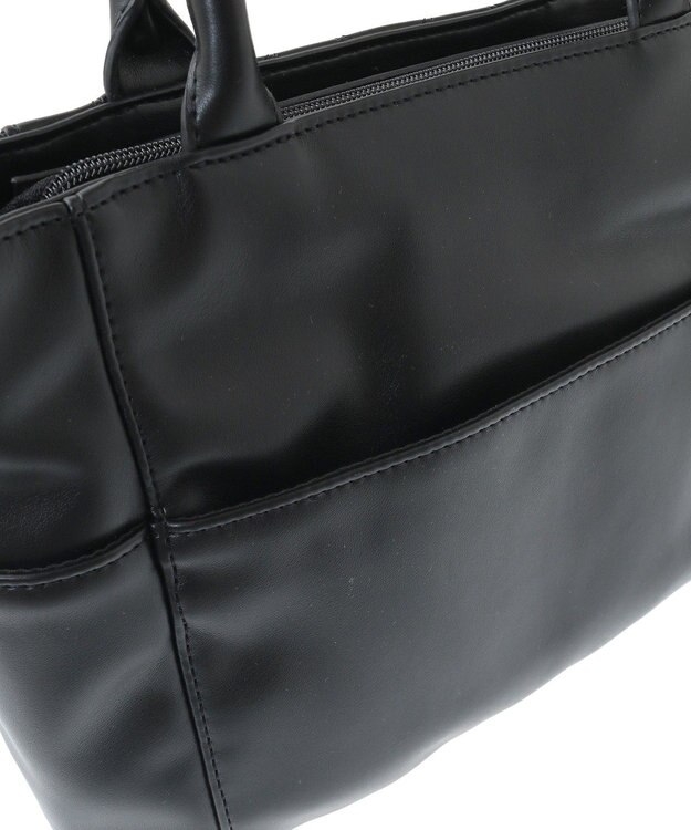 Maison de FLEUR チャーム付きリボンキルティング2Wayトート Black