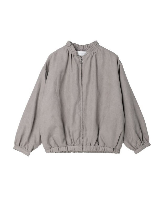 Green Parks スウェード調ギャザーブルゾン Gray