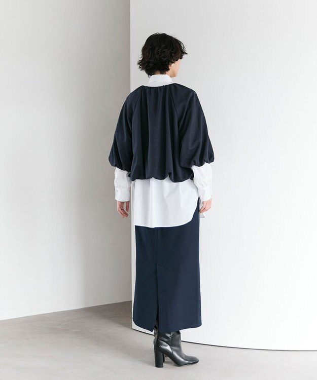 #Newans 【セレモニーにも/洗濯機可】バルーンヘムライトブルゾン​ ネイビー