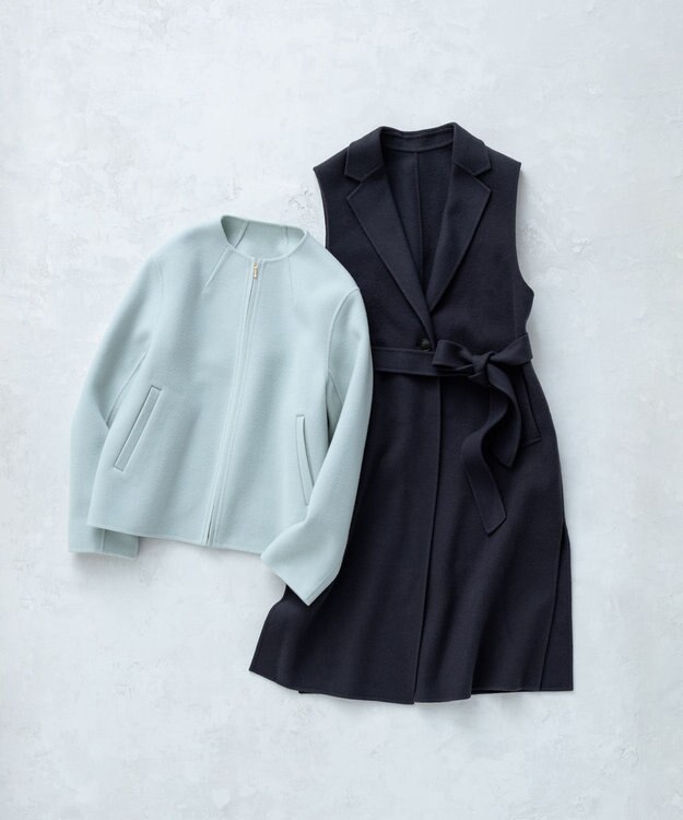 23区 ウールリバー ロング ジレ ブラック系