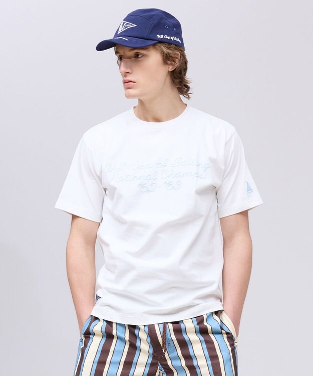 J.PRESS MEN 【NYUZELESS】エンブロイダリー モチーフTシャツ ホワイト系
