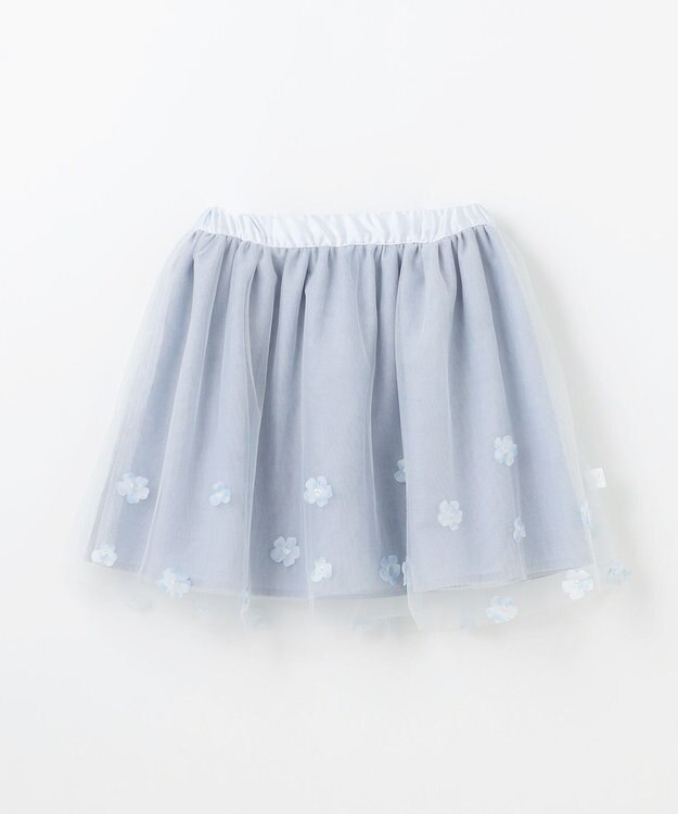 組曲 KIDS 【S-Lサイズ】ミスティフラワー スカート サックスブルー