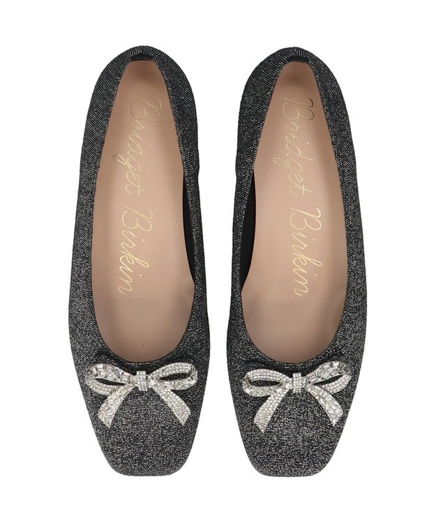 Bridget Birkin 【Bridget Birkin】ビジューリボンラメパンプス ブラック雑材