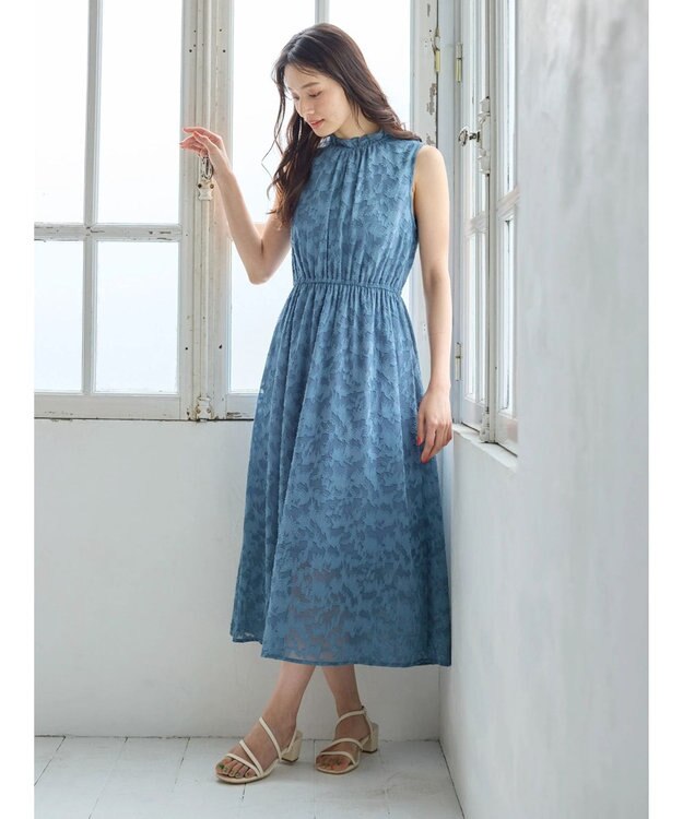 Green Parks ・ＥＬＥＮＣＡＲＥ　ＤＵＥ　フラワージャカードワンピ Blue