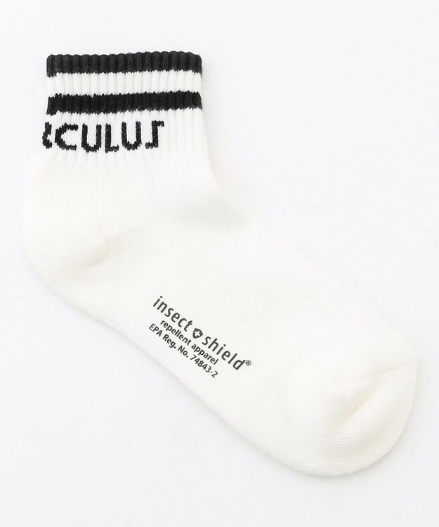 PW CIRCULUS 【虫よけ加工】【WOMEN】ラインソックス ショート丈  ゴルフウェア レディース ホワイト系