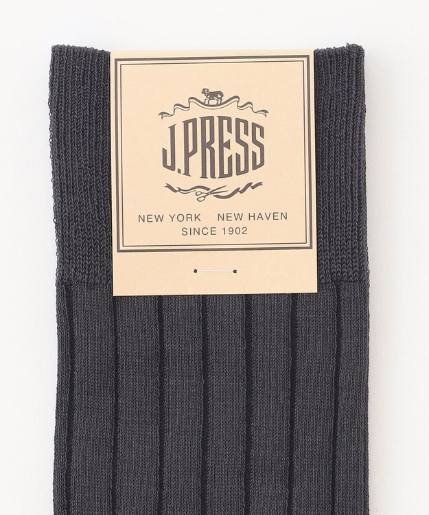 J.PRESS MEN 【定番】ハイゲージワイドストライプ リブソックス グレー系