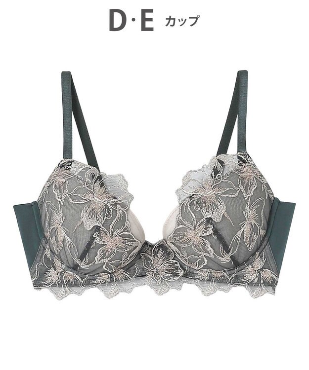 AMPHI ブラジャー 自然なまるみのあるバストシルエット 背中の段差ができにくい整える機能のブラ 【ふわふわブラ】 ブラ BYJ380 アンフィ／ワコール グリーン