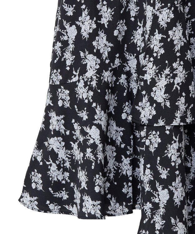 earth music&ecology フラワーアシメティアードスカート Black