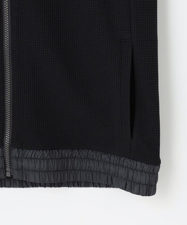 JOSEPH ABBOUD MOUNTAIN 【吸水速乾/通気性/ライナードッキング対応】ハイゲージワッフル パーカー ブラック系