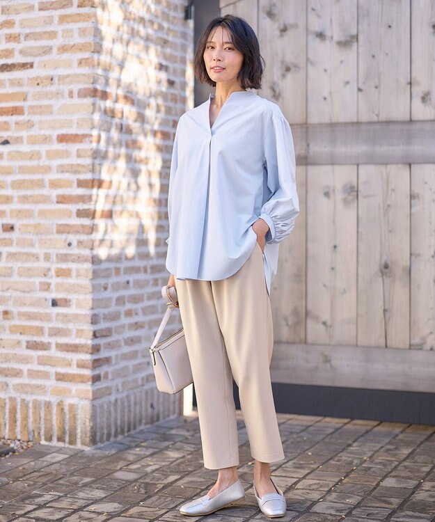 ANY 【ウエストゴム/ストレッチ/セットアップ可】イージィケアストレッチテーパードパンツ ベージュ