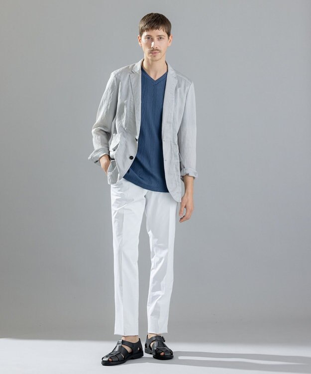 JOSEPH HOMME ストレッチマイヤー　ジャケット ライトグレー系