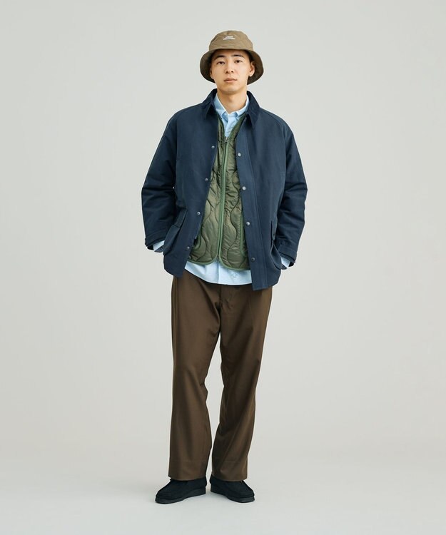 J.PRESS YORK STREET 【UNISEX】ポリエステルサージ ハンティングジャケット ネイビー系