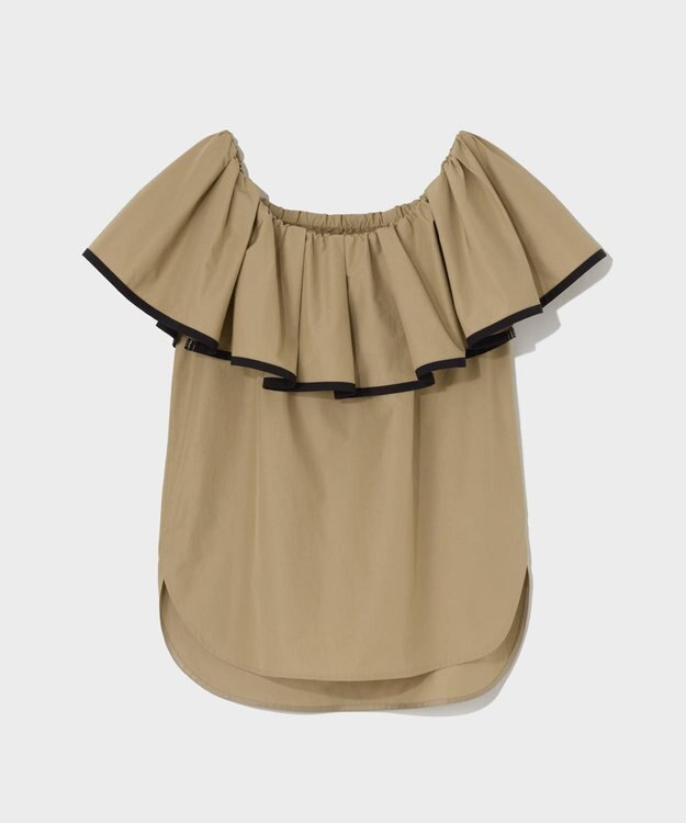 GRACE CONTINENTAL ラッフルトリミングブラウス ベージュ