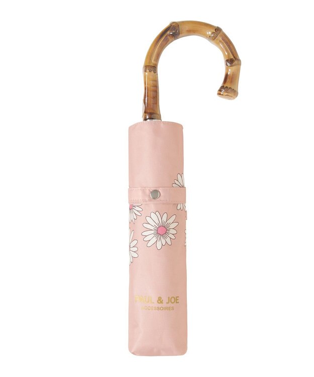 MOONBAT 【 遮光率100％/遮熱/UV】PAUL&JOE ACCESSOIRES(ポール&ジョー) 晴雨兼用日傘  Lovely daisy  クリザンテーム ヌネット 折りたたみ傘 竹手元 ピーチ