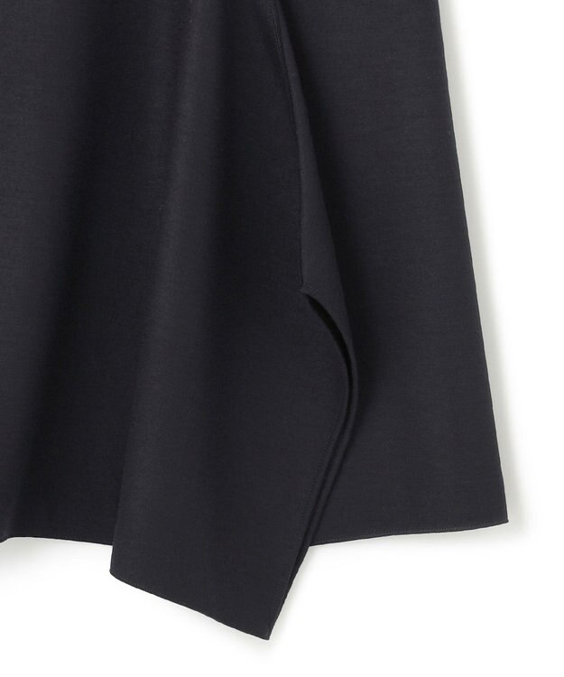 23区 S ウール圧縮スムース アシンメトリー フレアスカート ダークネイビー