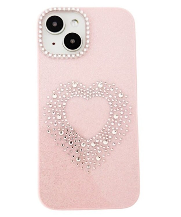 WEGO ハートビジューラメiphoneケース（ピンク） 柄3