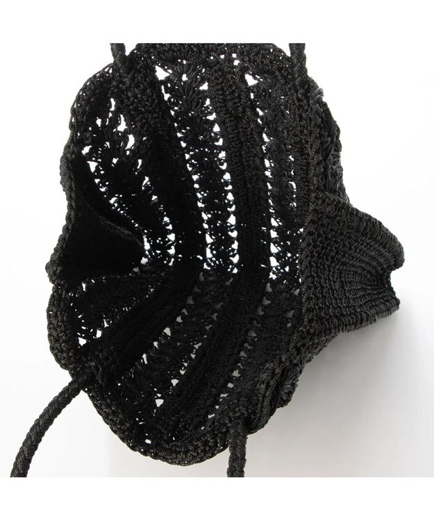 UNBILLION cachecache 切り替え松葉編みトートバッグ ブラック