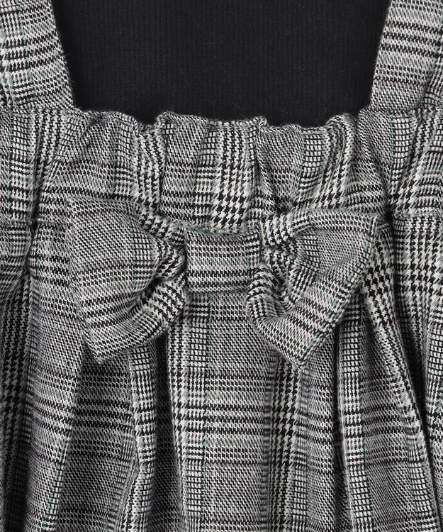 ANY KIDS ドッキングチェックワンピース モノトーン系