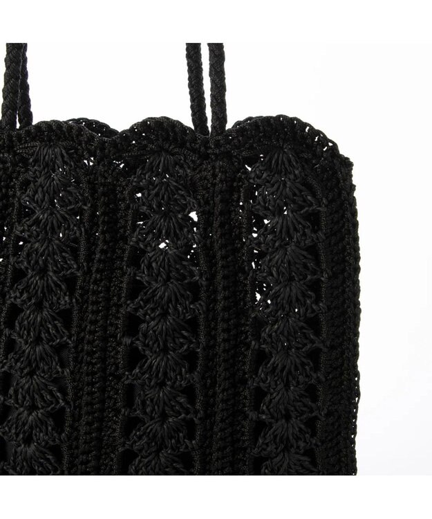 UNBILLION cachecache 切り替え松葉編みトートバッグ ブラック