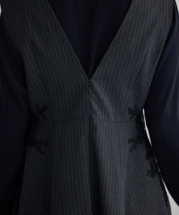 YECCA VECCA フラワーレースジャンスカ Stripe