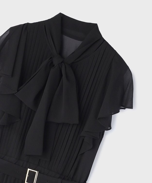 GRACE CONTINENTAL ボウタイプリーツドレス ブラック