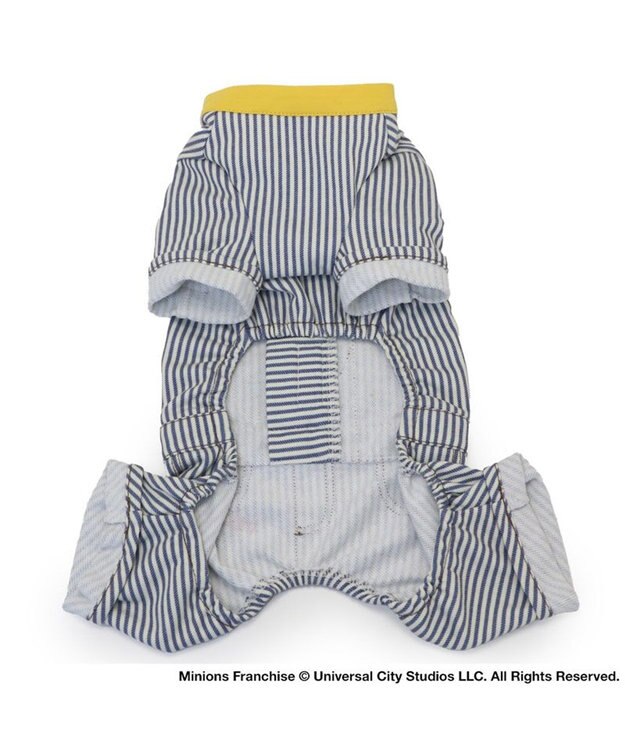 PET PARADISE ミニオン ヒッコリーつなぎ 小型犬 ネイビー×ホワイト
