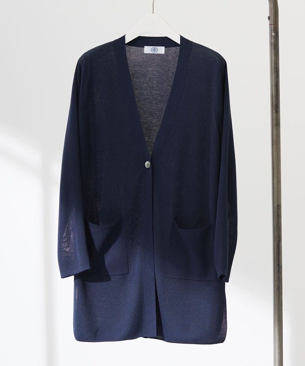 J.PRESS LADIES L 【洗える】Vis/Peスパーク ミディ丈 カーディガン ネイビー系