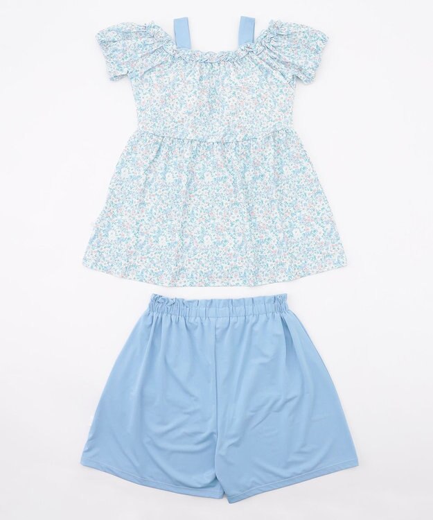 組曲 KIDS 【SS-Lサイズ】 ボタニカルフラワースイムウェア(セパレート) サックスブルー