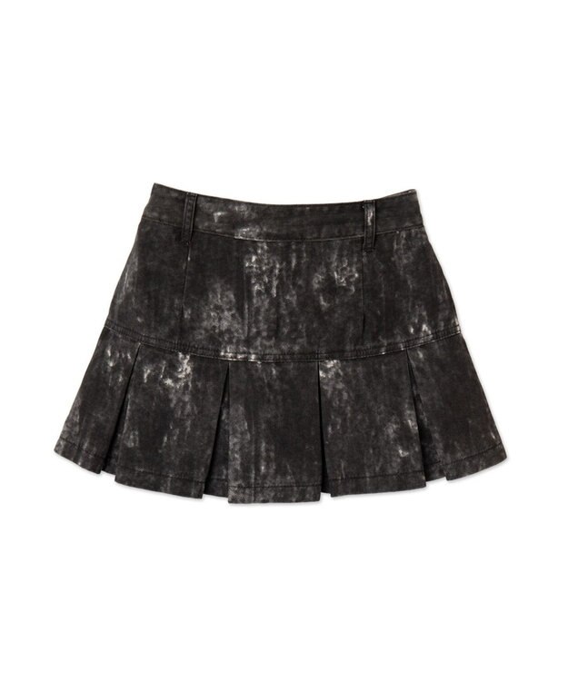 WEGO ウオッシュドプリーツミニスカート ブラック