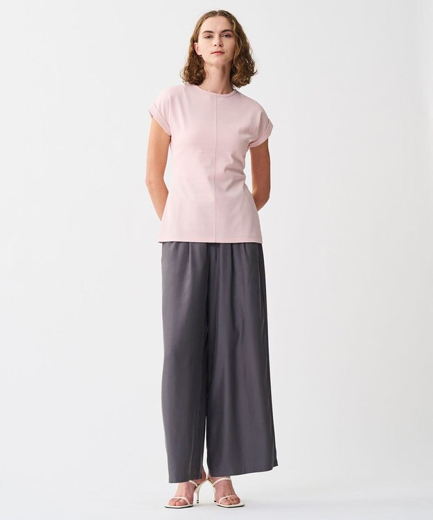 uncrave ダブルフェイスジャージー 2WAYスリットトップス ピンク