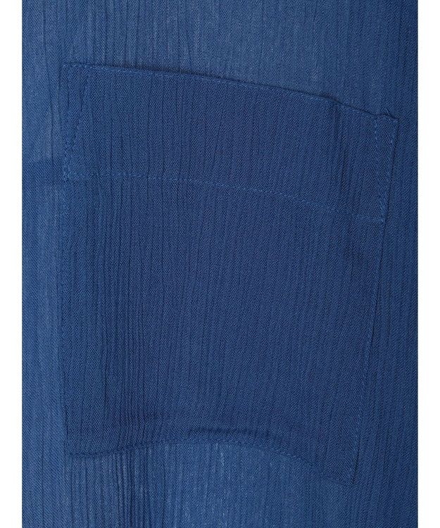 earth music&ecology レーヨンポケットシャツチュニック Blue