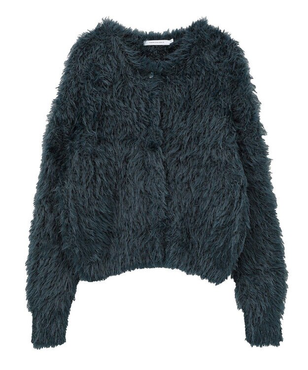 AMERICAN HOLIC シャギーニットクルーネックカーディガン Blue Green