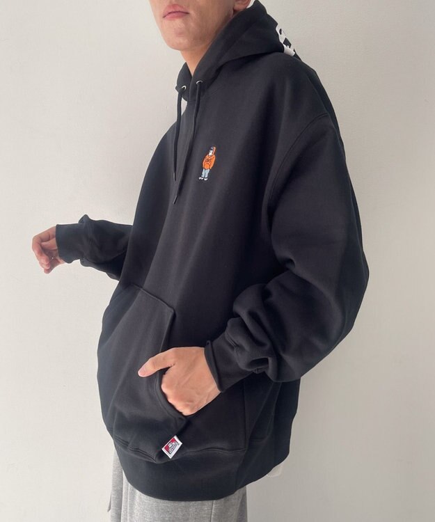 WEGO BENDAVISブリッジグラフィックプルパーカー ブラック