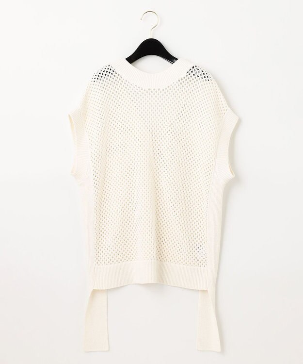 GRACE CONTINENTAL メッシュ2wayニットトップ ホワイト