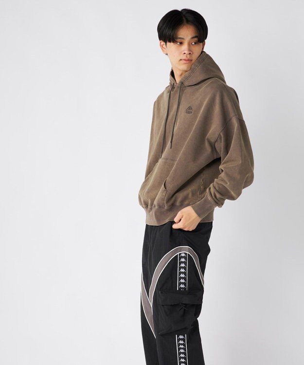 OP／FILA 【Kappa】オーバーサイズ ヘビーウェイトプルパーカー チャコールグレー