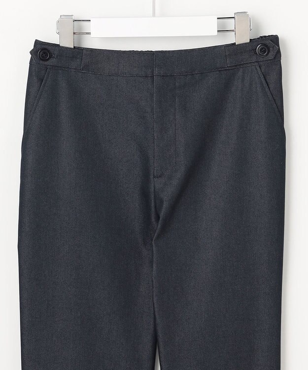 J.PRESS LADIES L 【WEB限定カラーあり】TCシャンブレーサテンST テーパード パンツ ネイビーシャンブレー系