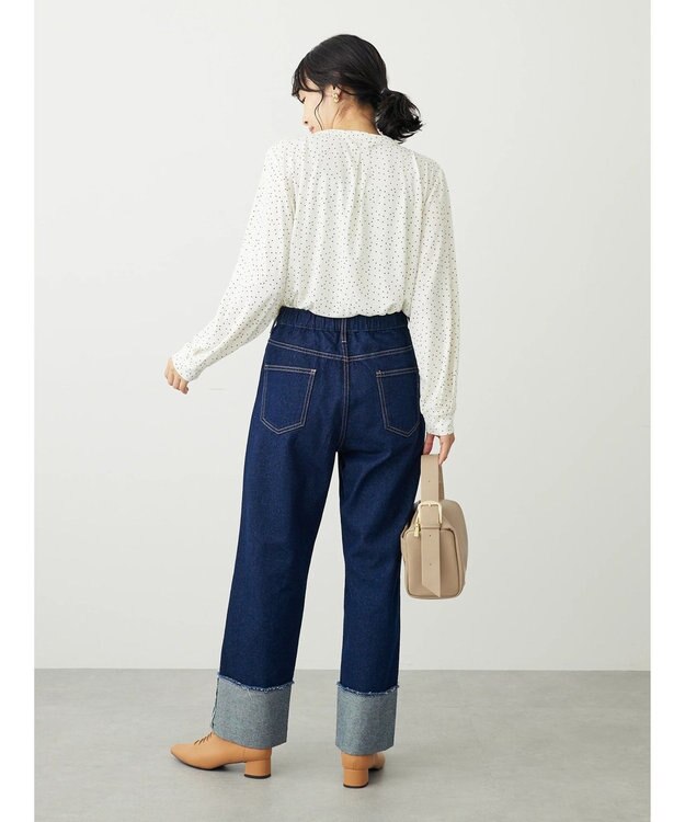 Green Parks ＢＰ　釦付き長袖ブラウソー Ecru