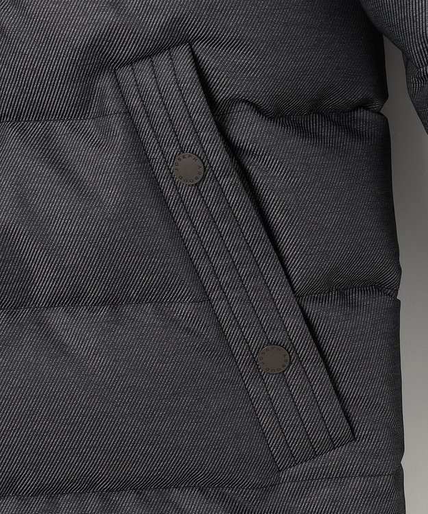 JOSEPH ABBOUD 【撥水/軽量/防風/フード取り外し可/ダウン】インターレースカルゼ  ダウン ブルゾン グレー系