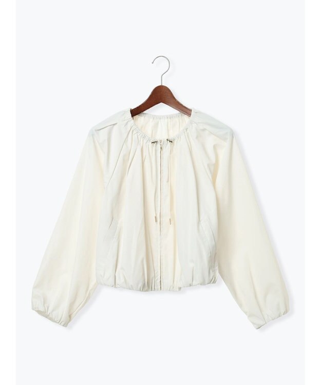 Te chichi ノーカラーギャザージップブルゾン オフホワイト