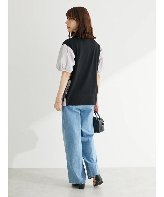 Green Parks 布帛ドッキング脇リボンプルオーバー Gray