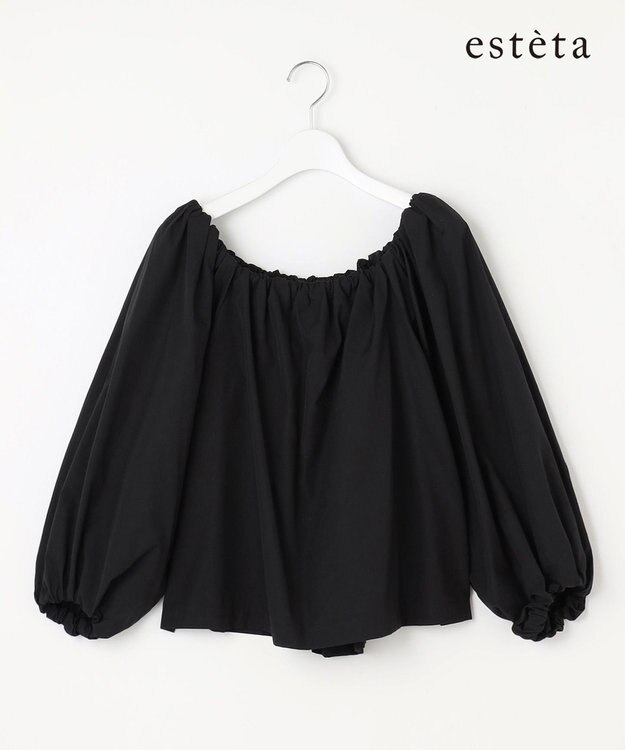 23区 S 【エステータ】THOMAS MASON ボリュームスリーブブラウス ブラック系
