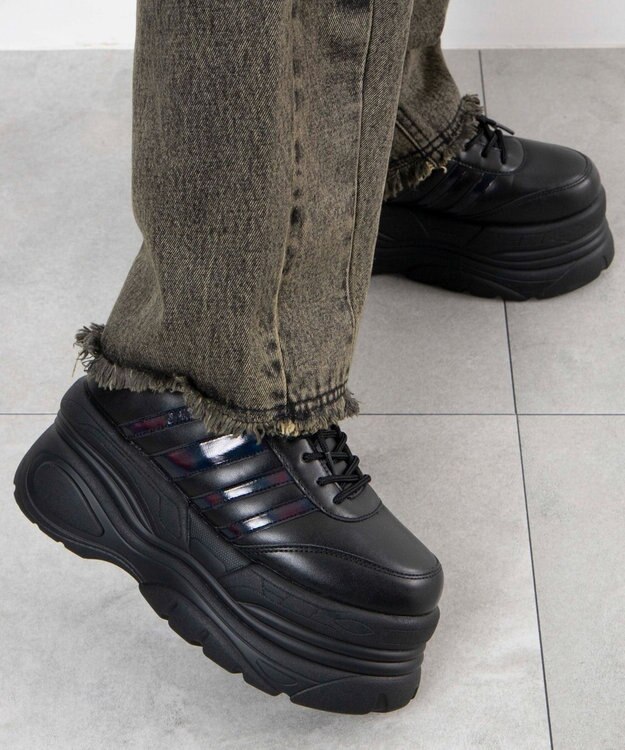 WEGO 超厚底ラインスニーカー ブラック