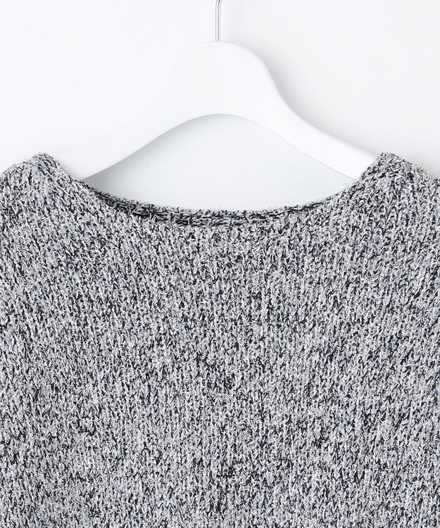 自由区 L 【洗える】ラメブークレ ニット ブルー系