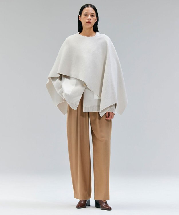 BEIGE， 【Oggi 10月号掲載】COBURN / シルク混2タックカーヴィーワイドパンツ Camel