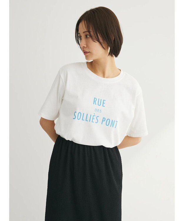 Green Parks フレンチロゴレギュラーＴシャツ Off White