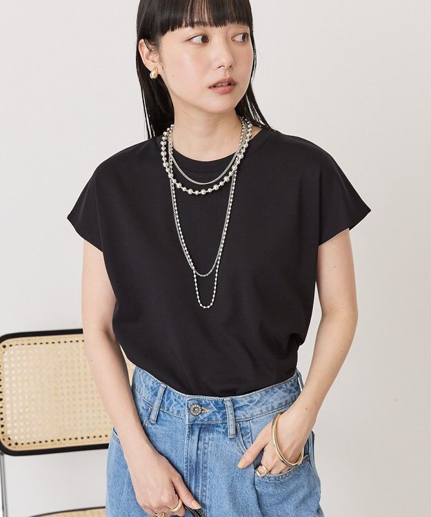 AMERICAN HOLIC 【先行予約】【抗菌防臭】フレンチスリーブプルオーバー Black