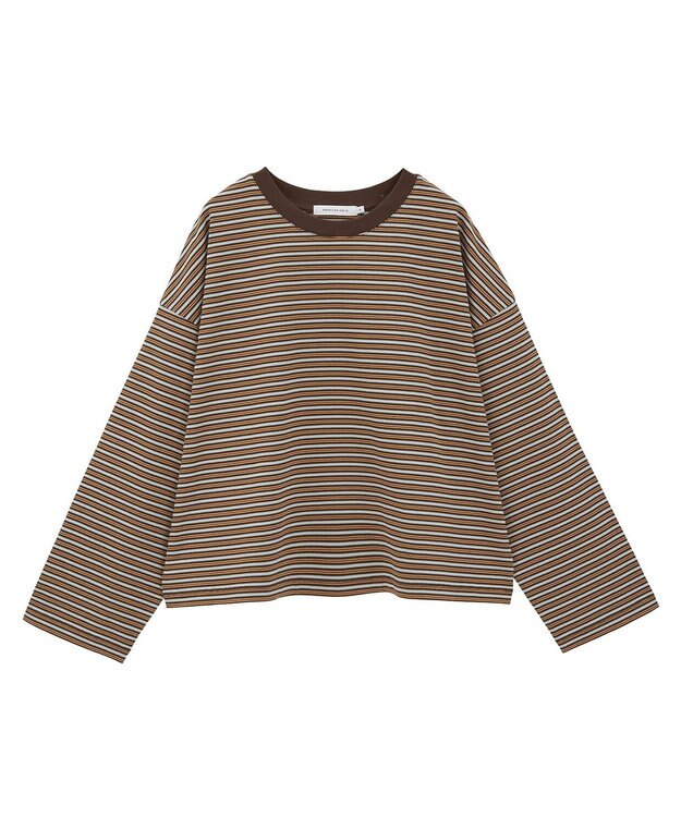 AMERICAN HOLIC カラーボーダークロップド丈プルオーバー Brown